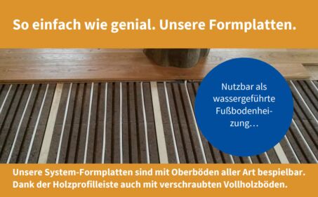 Fußbodenaufbau für Fußbodenheizung im trocken verlegt